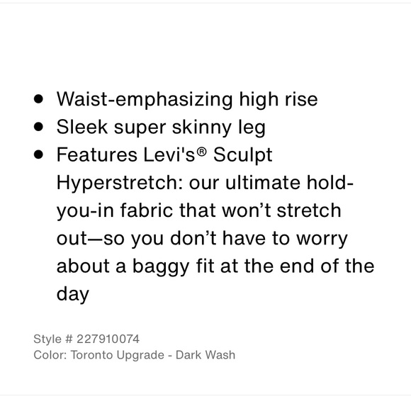 Levi’s Mile High Super Skinny Jeans in Dark Wash - Picture 4 of 7